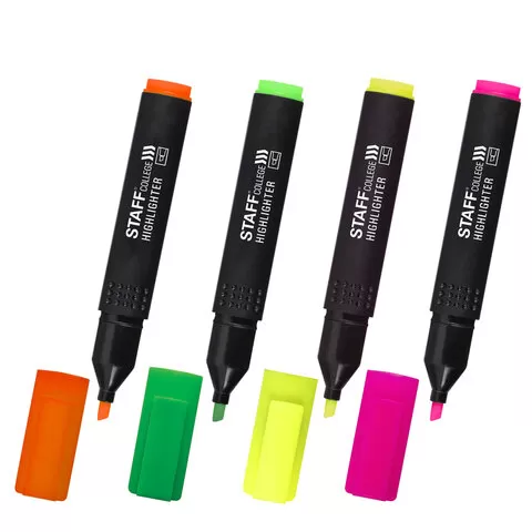 Набор текстовыделителей  4шт., АССОРТИ, STAFF College
