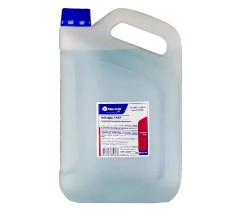 Мыло жидкое сверхмягкое прозрачное «Мерида Премиум» Аква 5л /4