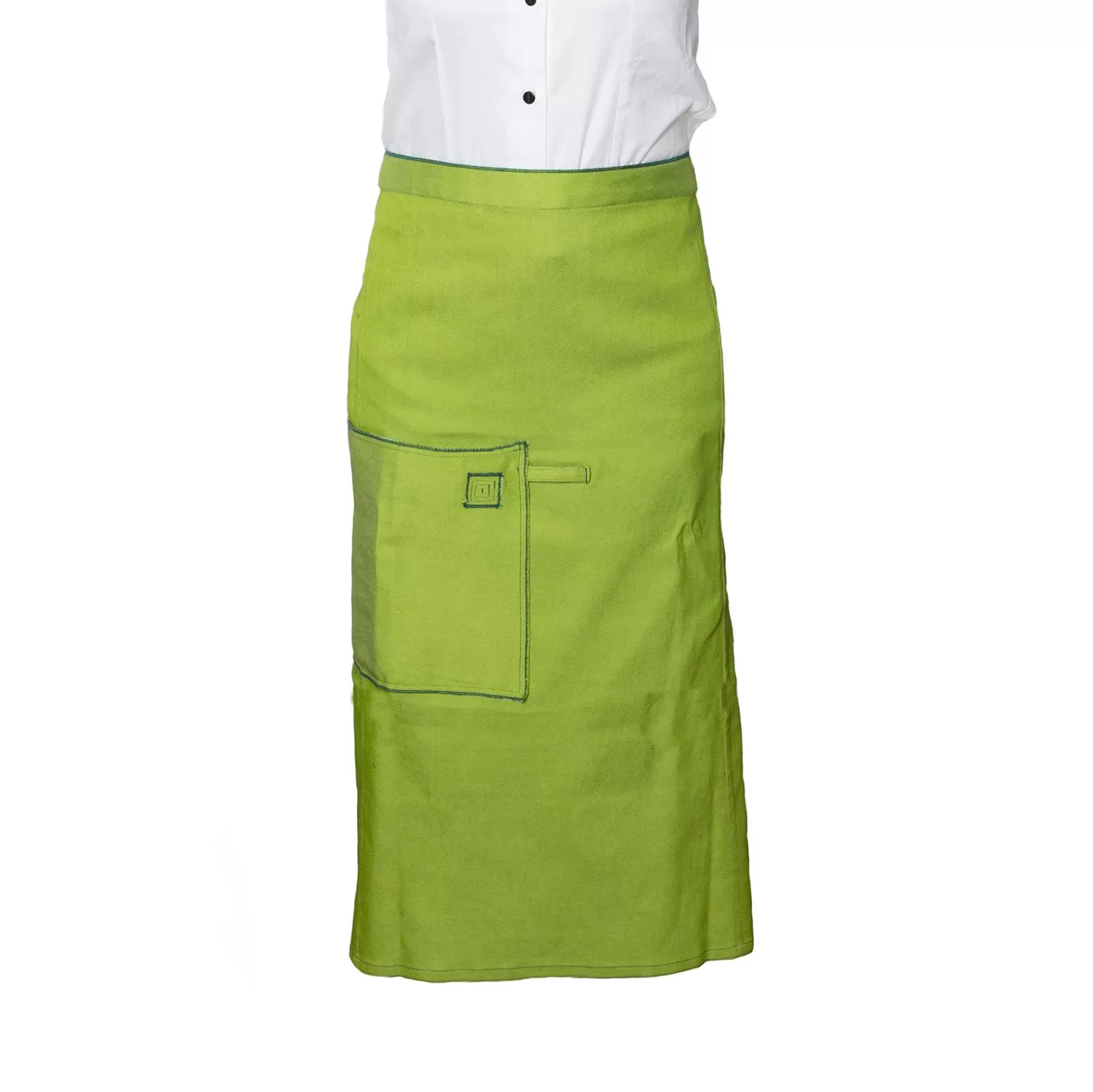 Фартук с карманом с оторочкой, фисташковый