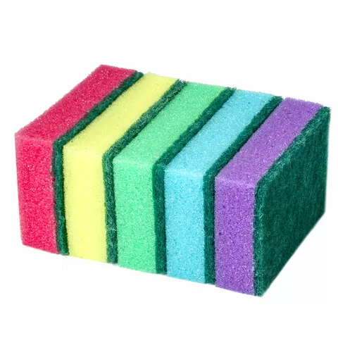 Губки бытовые MAXI, 27х96х64 мм,  5 шт/упак.,для посуды/уборки, LAIMA