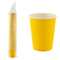 Стакан бум д/гор.1сл Желтый 350мл, D90мм 50шт. упак/16