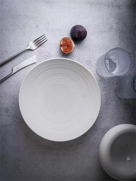 Салатник 800 мл, d 24,5 см h 5 см, фарфор, Linea