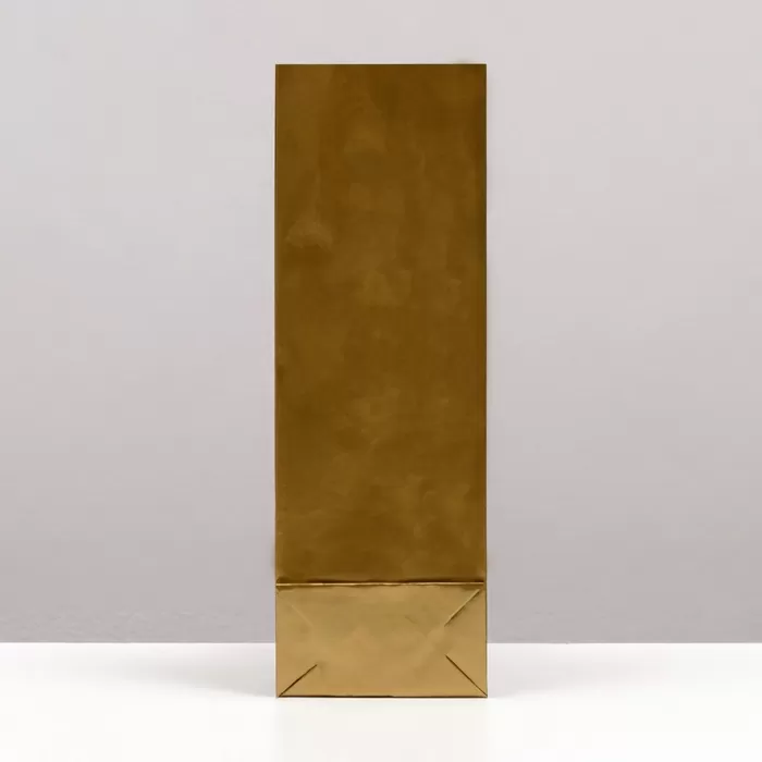 Пакет бумажный фасовочный, глянцевый, бронза, 7 х 4 х 21 см