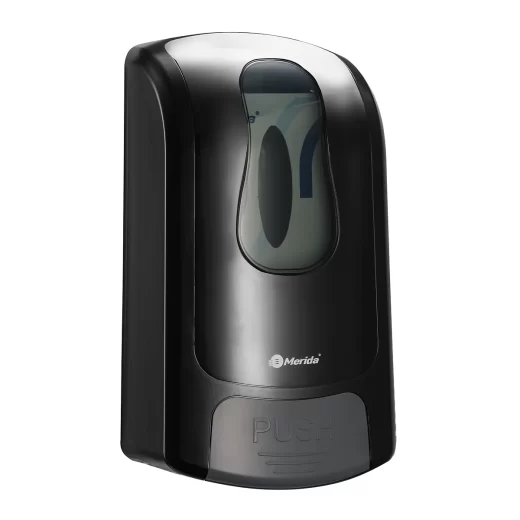 Дозатор MERIDA ONE КЛИК пластиковый, механический, картриджный, черный