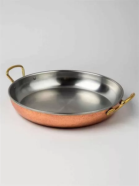 Сковорода 23х4,5 см с двумя ручками «Бином», медная с нержавеющей сталью, с тиснением