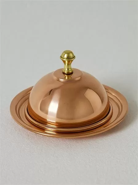 Икорница с крышкой «Купер Плюс», медная, полированная, 12х7,5 см