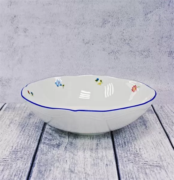 Салатник 1 л, d 21 см h 6,5 см, фарфор, Grazia с деколью Цветы